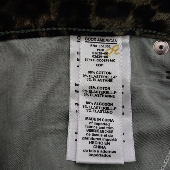 Good American Leopard Print Jean Shorts Women Plus Size 24W - Picture 7 of 10